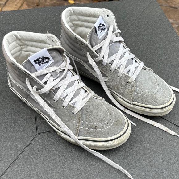 Vans Other - Vans Sk8-Hi Grey Canvas / Faux Suede Youth Size 6.5 High Top Sneakers